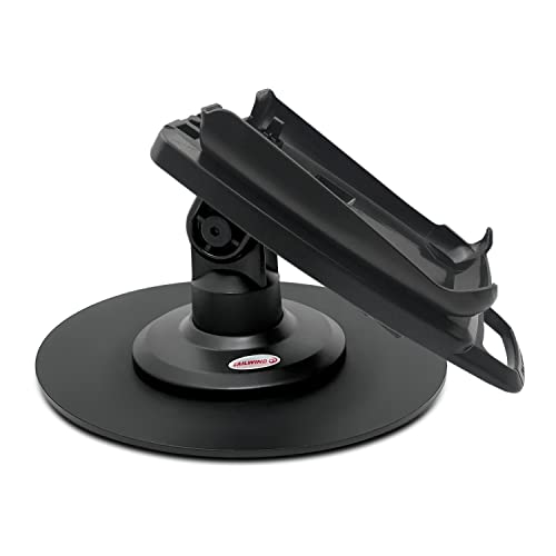 Discount Credit Card Supply Dejavoo Z3/Z6 3" Latch and Lock Compact Pole Mount Terminal Stand with Round Freestanding Mobility Base Plate