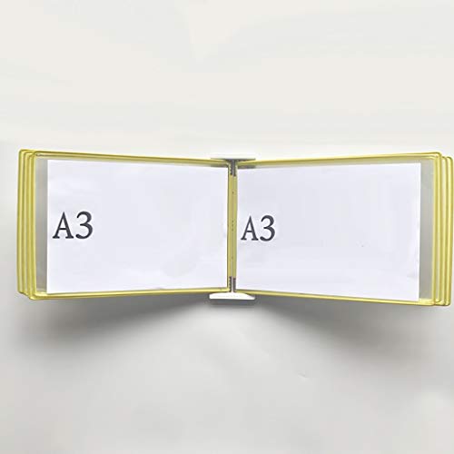 KGDJBGSE Wall Mounted File Holder Folder, A3 Poster Flip Book Display, Hanging Organizer 45x33x10CM 10 Pages 20 Pockets(Large)