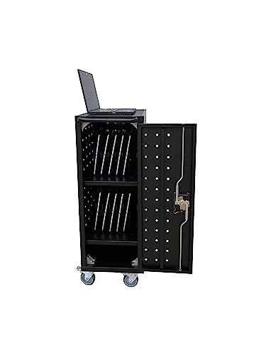 Workington 16-Bay Mobile School Charging Cart Station for Chromebook, Tablet and Laptop Computer with Power Strip Included, Assembly Required 1003