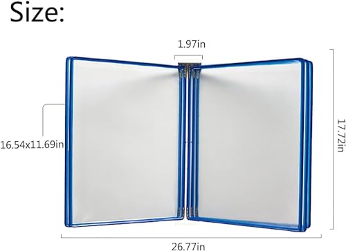 Wall Mounted Document Holder, Wall-Mounted Poster Flip Book Display,A3 Wall Hanging Units Flip Folder with Magnetic Base,5 Pages File Organizer for Workshop Exhibition Offices(Color:Green)