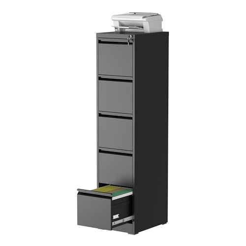 FOSTOKO 5 Drawer File Cabinet for Home Office, Vertical Filing Cabinet