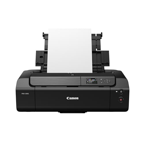 Canon PIXMA PRO-200S Professional 13" Wireless Inkjet Photo Printer, 3" Color LCD, 8-Color Dye Ink, Black