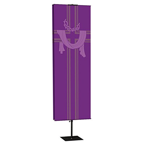Celebration Banners All Seasons Series Satin Polyester Church Banner for Good Friday/Lent/Easter - Crown of Thorns