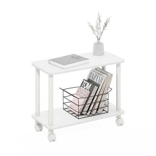 Furinno Turn-N-Tube Toolless 2-Tier Book Cart, White