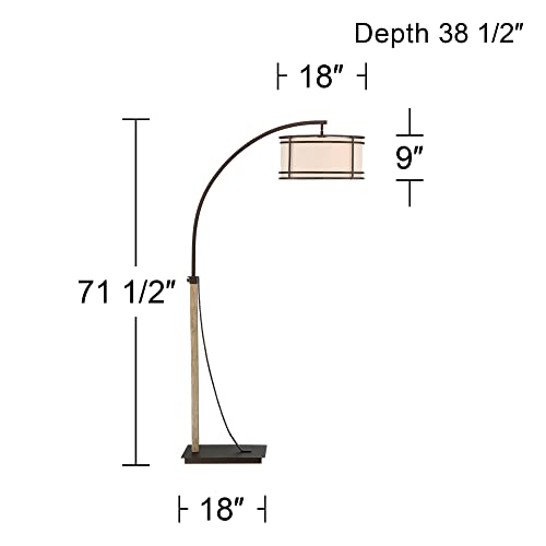 Gentry 71 1/2" Tall Bronze 2-Light Downbridge Arc Floor Lamp