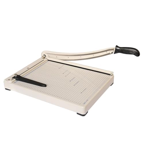 miowakoling Heavy-Duty Guillotine Paper Cutter, 15", 10-Sheet Capacity, Paper Trimmer Guillotine Metal Base A3 Stack Paper Cutter for Crafting Cutting Ledger Paper, Magazines, Photos