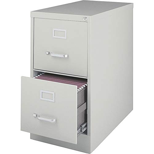 Lorell 2-Drawer Vertical File with Lock, 15 by 26-1/2 by 28-3/8-Inch, Light Gray