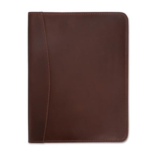 CestAntiQ Heavy Duty Buffalo Leather Legal Pad Portfolio with Binder - Tan
