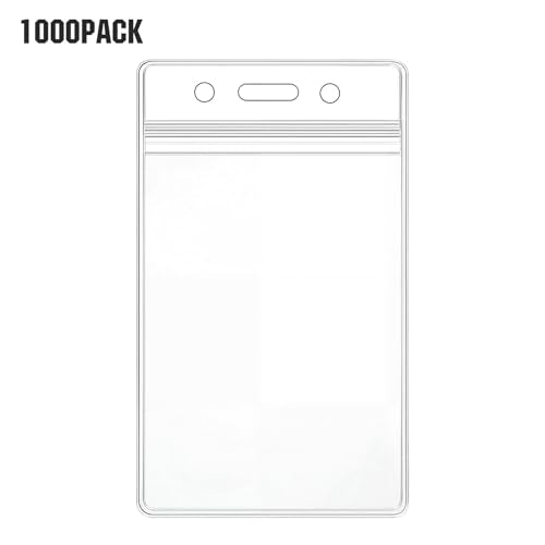 1000 Pack Extra Thick Name Badge Holder Resealable Plastic Easy Access Swipe Card Holders 2.5X 3.5in for Office Driver's Licenses & Passes