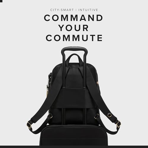 TUMI Voyageur Halsey Backpack, Holds Up to 14" Screens, Black and Gold