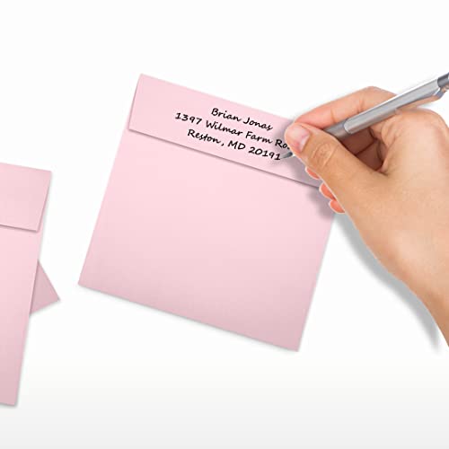 LUXPaper Square Invitation Envelopes | Peel & Press | 5 1/4" x 5 1/4" | Candy Pink | 80lb. Text | 1,000 Qty