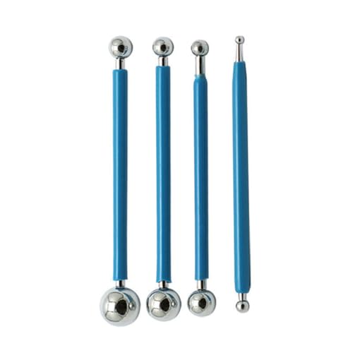 QVEZPRYX Clay Tools 9-piece Indentation Pen Stainless Steel Bead Ball Bar Ceramic Carving Combination Set