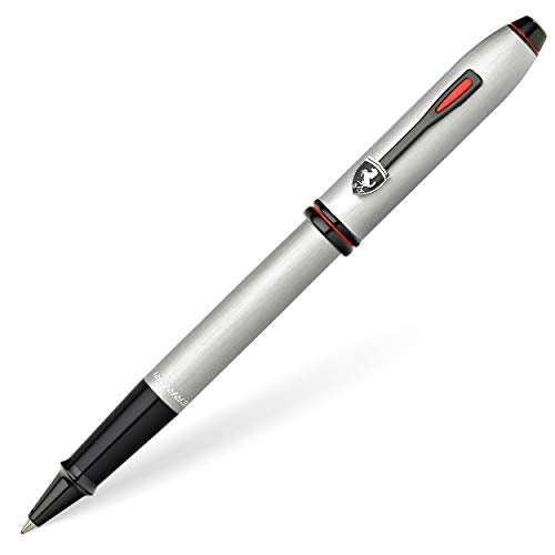Cross Townsend Collection for Scuderia Brushed Platinum w/Polished Black PVD Appointments Rollerball Pen