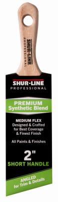 Shur-Line 2" Synthetic Blend Professional Angled Paint Brush with Short Wood Handle - Quantity of (2)