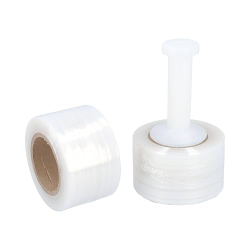 PSBM 36 Rolls 3 Inch x 1000 Feet 50 Gauge Mini Stretch Film/Wrap with Plastic Handle, Industrial Strength Clear Shrink/Plastic Wrap for Moving, Packing, Shipping, Bundling & Storage