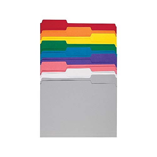 Staples File Folders, Letter, 1/3-Cut Tabs, Assorted Colors, 250/Pack