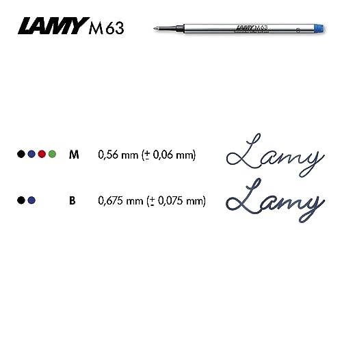 Lamy aion black rollerball pen – modern rollerball pen in anodized, lightweight & seamless aluminum barrel – with stainless steel clip – line width M – incl M 63 black rollerball refill