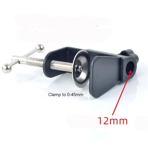 ZTBH Microscope Accessories Kit Table Lamp Clamp Desk Anti Slip Tools Hardware Stainless Steel Swing Arm Fixed Base Home Bracket Holder Portable Microscope Slides(Large Size-Black)