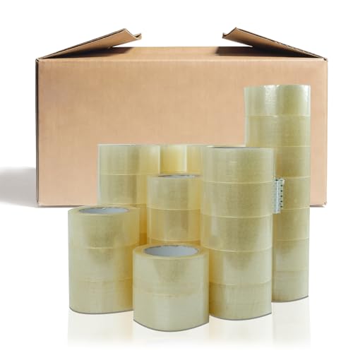Heavy Duty Clear Packing Tape 110 Yards Per Roll (36 Rolls) - 2 Inch Width 1.8 Mil Thick, Strong Pressure-Sensitive Adhesive Packing Tape for Office Storage Moving Mailing Packaging and Shipping