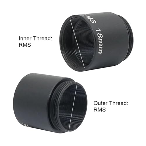 Microscope Accessories Kit Microscope Objective Adapter Ring-Objective Parfocal Length Extension Ring Outer Inner RMS Thread Extenders 12mm 15mm 18mm 28mm Microscope Slides(Total Length 32 mm)