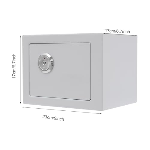 Compact Security Safe Box with Mechanical Key Lock, Wall Mountable Safe Box with Drop Slot, Heavy Duty Steel, Anti-Theft Cash Box for Jewelry & Documents (9x6.7x6.7 Inches, Black)