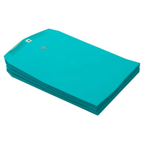 JAM PAPER 10 x 13 Open End Catalog Colored Envelopes with Clasp Closure - Sea Blue Recycled - 100/Pack
