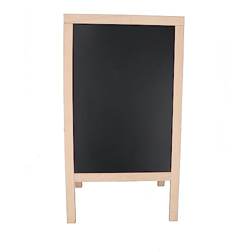 Aranaz - Whiteboard Easel with Double Sided - Solid Beech - Black - Ideal for Hospitality, Children, Restaurant, etc. - 55 cm x 34 cm x 100 cm