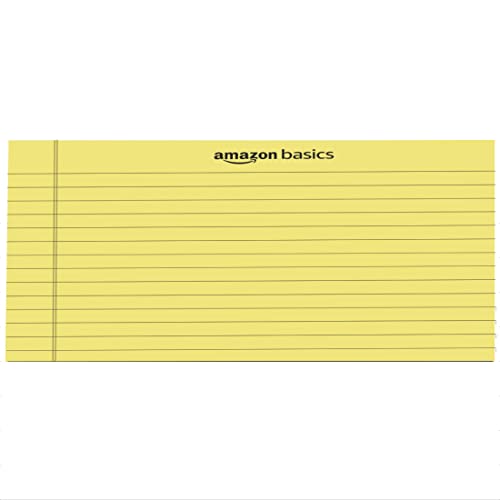 Amazon Basics Legal/Wide Ruled 8.5 x 11.75 inch Legal Pad, Canary, 72 Count (Pack of 12), 50 sheets per pad, 6 packs per carton