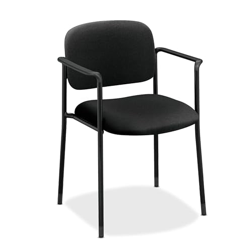 HON Scatter Guest Chair with Arms, Fabric Office Chairs, Black