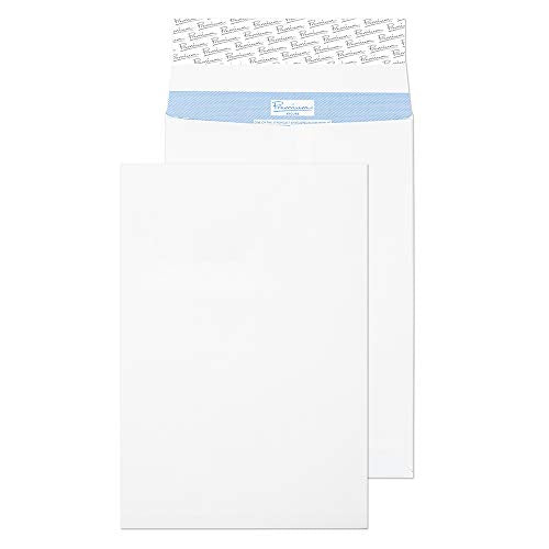 Blake Premium Secure C4 324 × 229 × 25 mm 125 GSM Tear Resistant Gusset Pocket Peel & Seal Envelopes (TR9902) White - Pack of 20