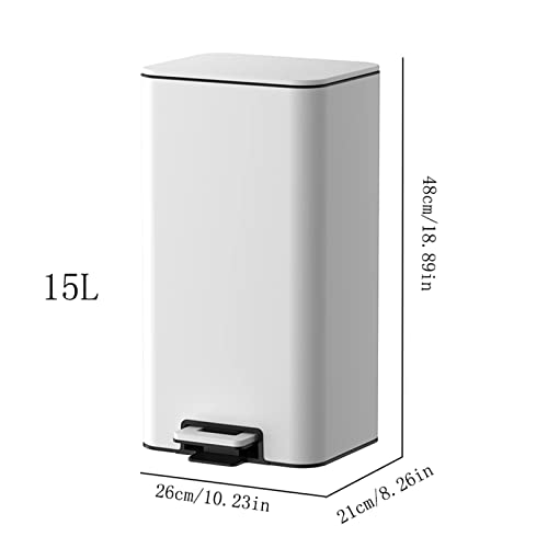 FYorbitH Wastebasket Dispenser Living Room Office Waste Paper Basket with Cover(Silver,15l)