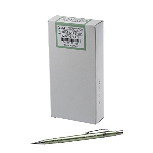 Pentel Sharp Mechanical Pencil (0.7mm) Metallic Celadon Barrel, Box of 12 Pencils (P207MK1)