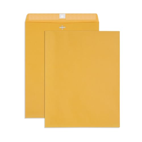 Blue Summit Supplies 100 10" x 15" Kraft Clasp Envelopes, Gummed Seal