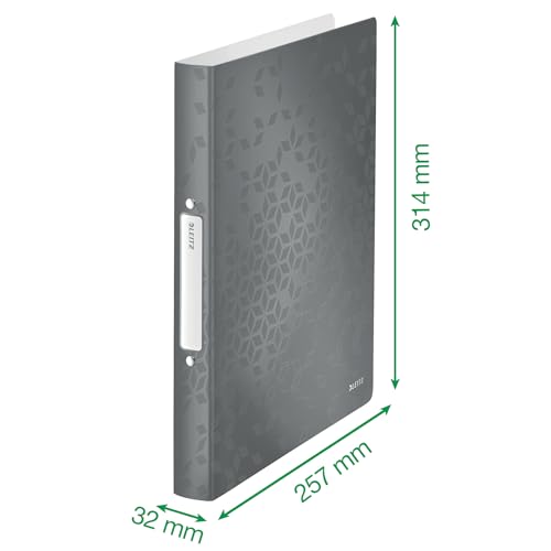 Leitz WOW 4257 Ring Binder Ring Binder A4 2 Rings 25 mm Pack of 10 Colour: Green