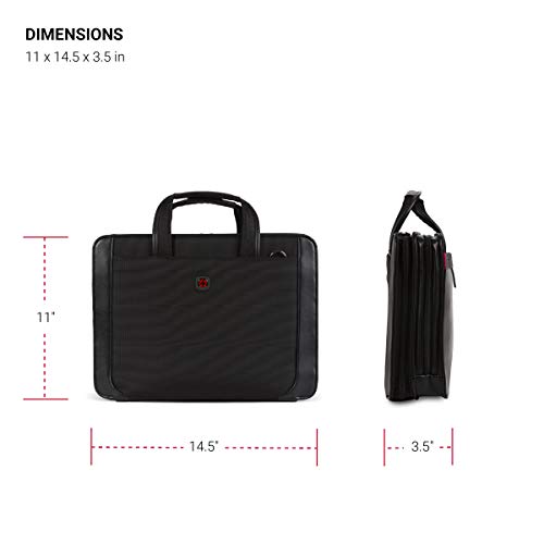 Wenger Luggage Proxy Zippered Laptop Presentation Padfolio, Black, 14-inch (601675)