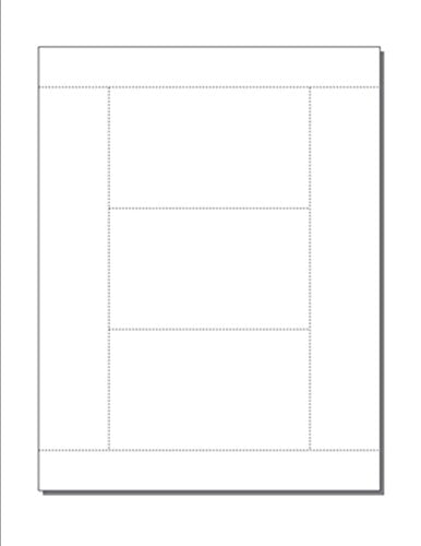 Print-Ready Note/Index Cards (3" x 5"), 3-UP, Perfed for Separation on 8-1/2" x 11" White 67lb Vellum Paper - 250 Sheets (750 Cards)