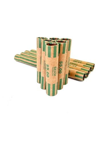 Beam Coin Wrappers Preformed, 504 Dime, Heavyweight, Durable, Crimped Bottom, Color Coded, ABA Standard, Coin Roll Wrapper (Dimes, 504)