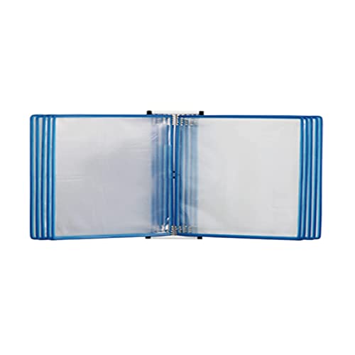 KGDJBGSE 10-Pocket Wall Reference Organizer With Easy-Load Pockets, 20 Sheet Capacity, A4 Letter-Size Folder(Blue)