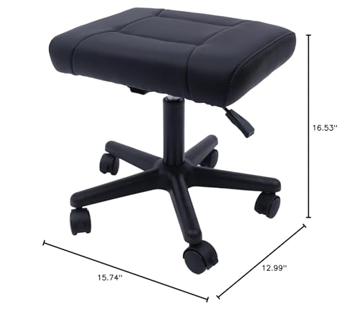 onsjkabv Office Footrest Height Adjustable Footstool Foot Stool with Wheels Black
