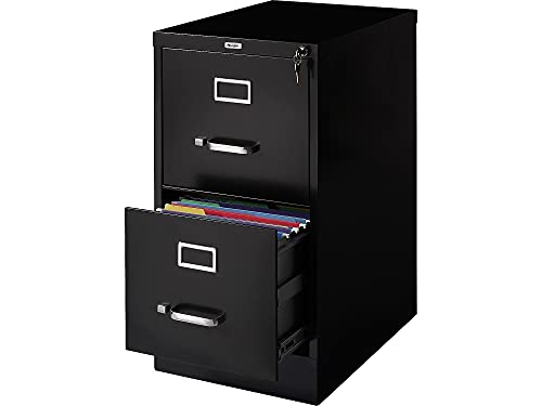 Staples 2-Drawer Vertical File Cabinet, Letter Size, Lockable, Black