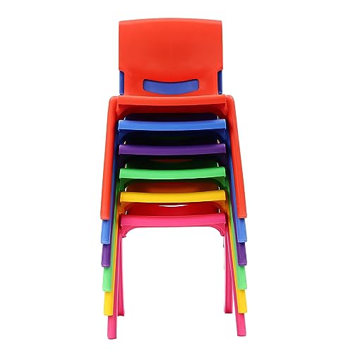 6-Pack Stackable Kids Chairs Plastic School Chairs for Classroom, Daycare, Home – Lightweight, Easy Clean, Ergonomic (Multi-Color A)