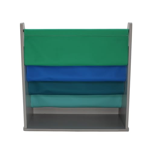 FDP Laminate Children's Sling Book Display Shelf Durable, Easy-Clean Organizer for Daycare, Preschool, Classroom or Home Promotes Early Reading Habits - Gray/Contemporary
