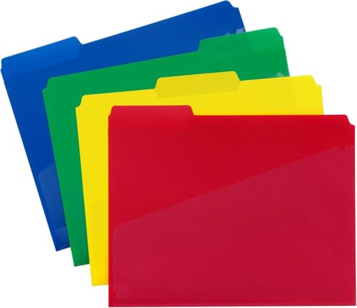 Smead Plastic File Folders with Pockets and Tabs, Letter Size, 60 Count