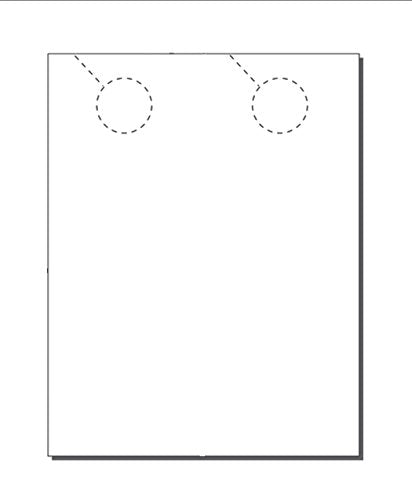 Door Hangers, Print-Ready, 4.25" x 11", 2-UP on 8.5" x 11" White 65-lb Cover Stock, with 1.5" Holes - 250 Sheets