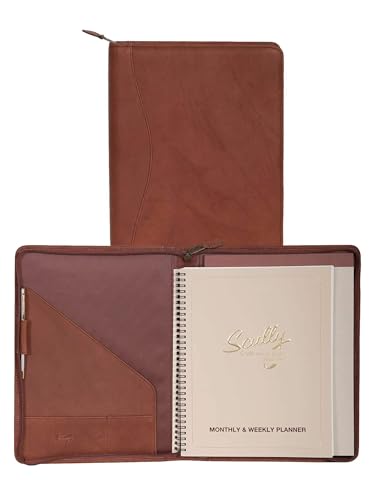 Scully Zip Around Weekly Planner and Letter Pad (Tan)