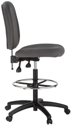 Contoured Dual Function Drafting Stool by Harwick - Gray Fabric