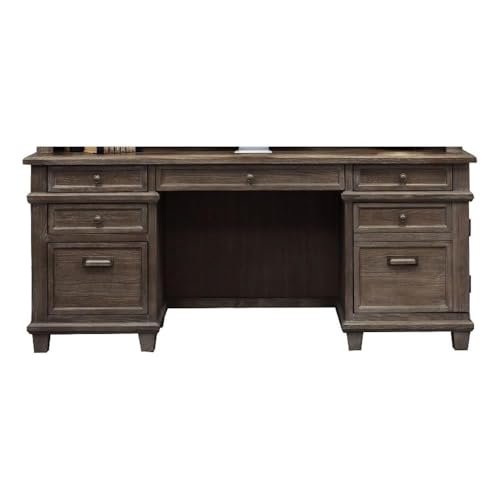 Martin Furniture Carson Credenza Wood Office Desk Writing Table Gray