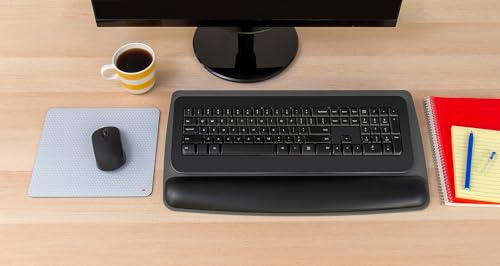 3M WR420LE Gel Wrist Rest Keyboard Platform, 19.5 x 10.5 Inch, Black Leatherette