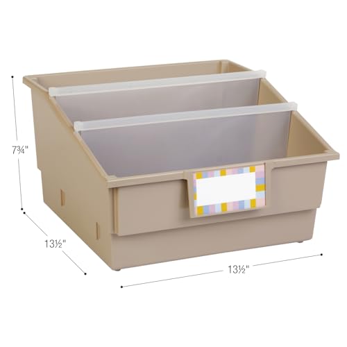 Really Good Stuff Picture Book Classroom Library Bins with Dividers, 6-Pack
