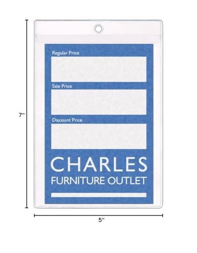 StoreSMART - Plastic Furniture Tag Holders - 50 Pack - 5" x 7" - Open Short Side (HPE1419S-FRNTR-50)